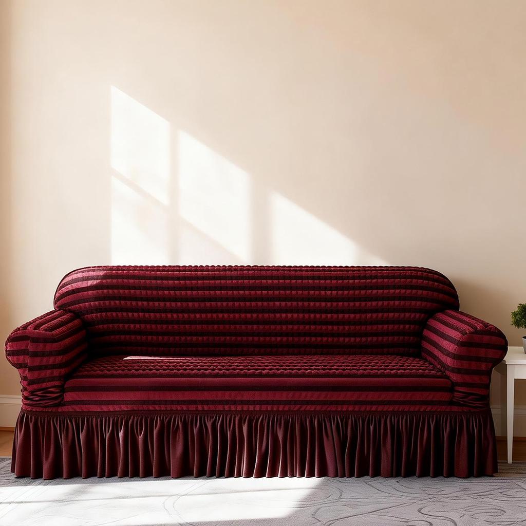 Marke Bird Koreanische Spitze Rüschen Bubble-Gaze Rutschfester Sofabezug, Vollständiger elastischer Wickel, Einfarbig, Koreanischer Stil.