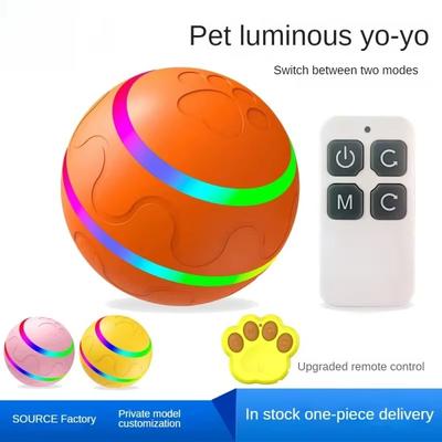 Interactive Pet Ball Remote Control Flashing Rolling Jumping Rotating Waterproof Dog Chew Toy Ball for Aggressive Chewers