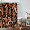 1 piece of 180x180cm orange mushroom digital printing shower curtain partition, bathroom waterproof and mold resistant