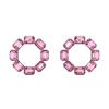Millenia Large Hoop Earrings Octagonal Cut Imitation Crystal Pink Women Earrings 5614296