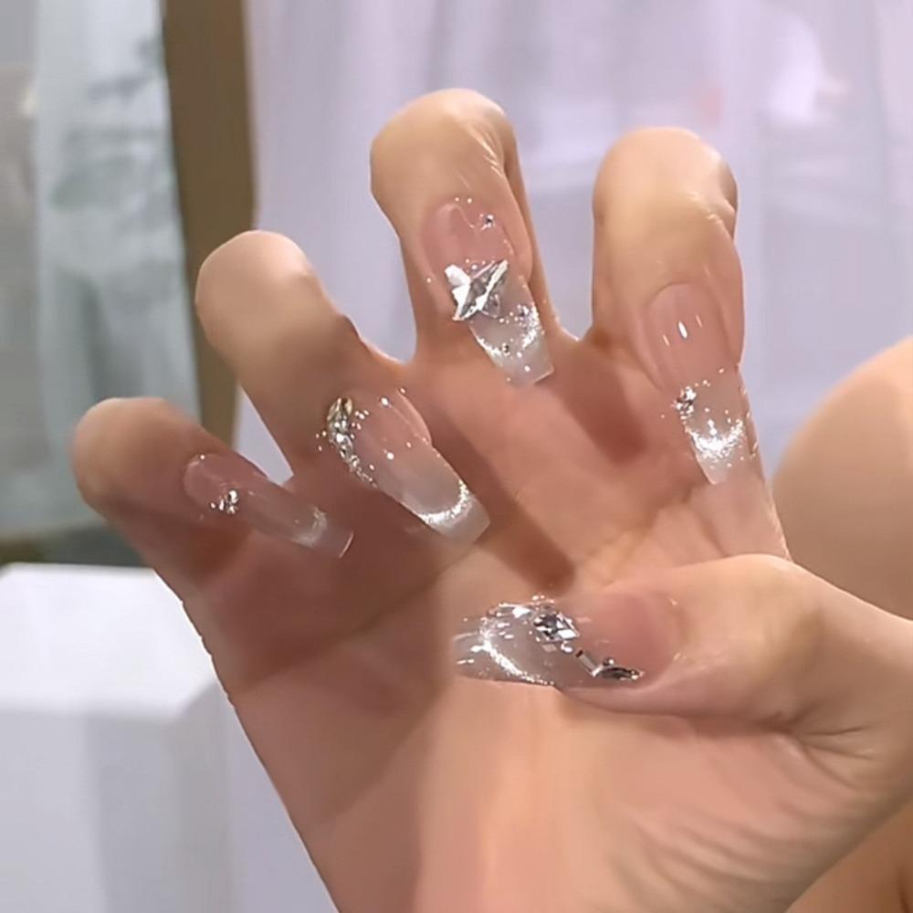 Frühling und Sommer Wind Tragen Nagel Reiner Wunsch Nagelpflaster Aufhellend Abnehmbares Nagelstück Langes und kurzes Nagelstück Fertigprodukt