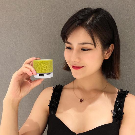 A9 Portable LED Light Crack Bluetooth-compatible Speaker U Disk TF Card Subwoofer Music Player for Phone