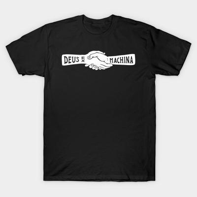 Asian Size Men Print T-shirt Deus Ex Machina No-Cut Heat Transfer Print Cotton Tshirt
