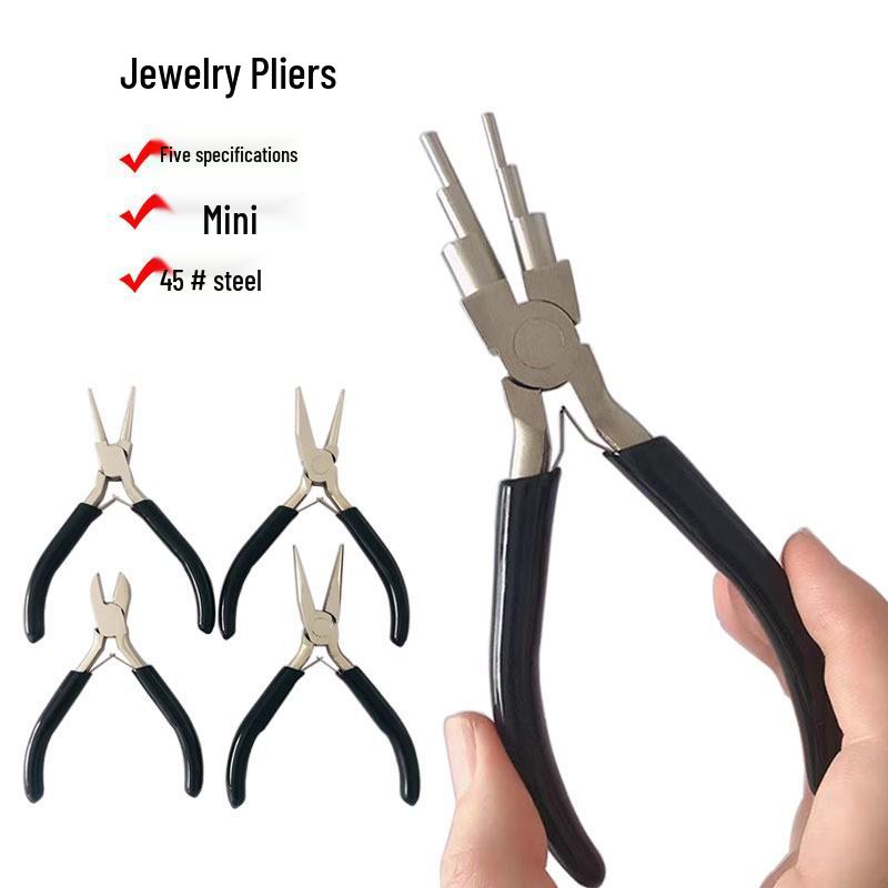 Mini DIY Needle-Nose & Round-Nose Pliers Set for Jewelry & Wire Wrapping - Multi-Shape Pliers Included