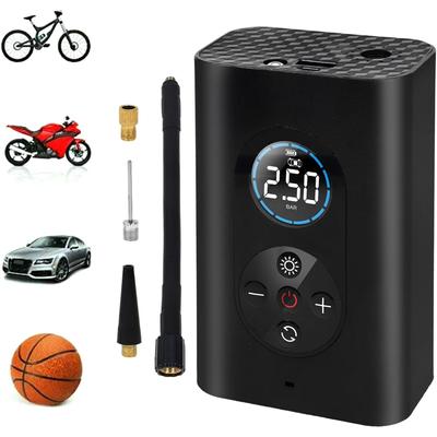 150 PSI Mini Electric Air Pump,Wireless Portable Air Compressor with Large Screen and Emergency Light,Handheld Air Battery Bicycle Pump Electric