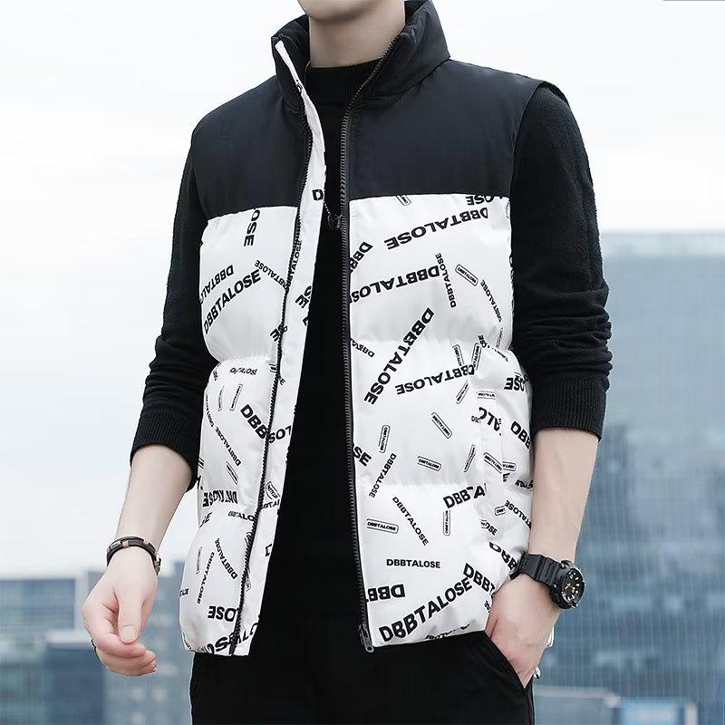 Мужской модный толстый зимний пуховый жилет - теплая, универсальная куртка с хлопковой подкладкой для пар