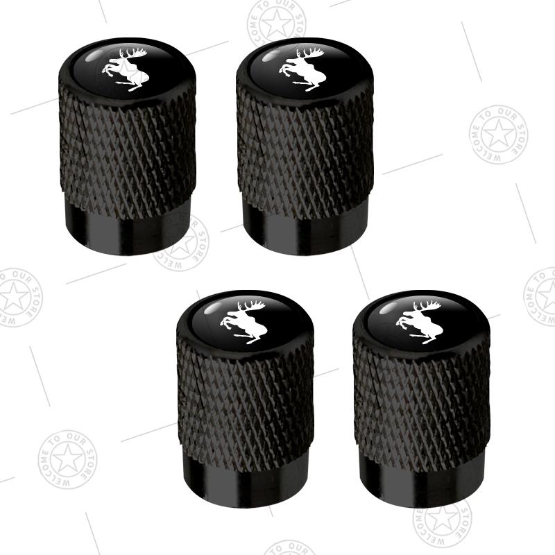 4pcs Prancing Deer Logo Car Wheel Tire Valve Caps Air Stem Aluminum Accessories For Volvo Moose Test R Design XC40 XC60 S90 V60