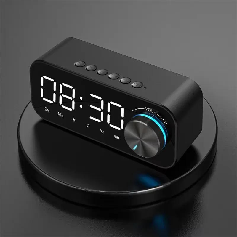 MP3 Alarm Clock, FM Radio, and Multifunction Music Player Wireless Bluetooth Speaker LED Display, Stereo Bass Bluetooth Speaker