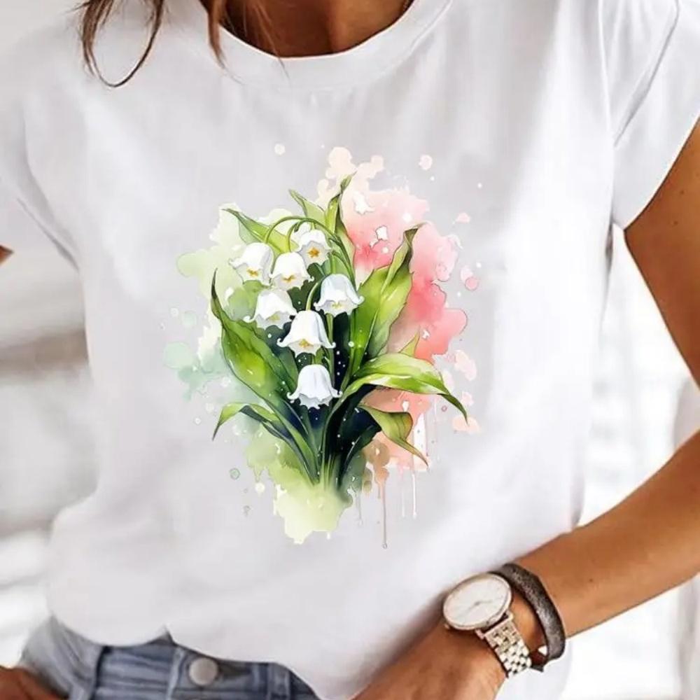 Butterfly Trend 90s Casual Top Clothes Female Short Sleeve Print Tshirts Fashion Oneck T Clothing for Women Graphic Tee