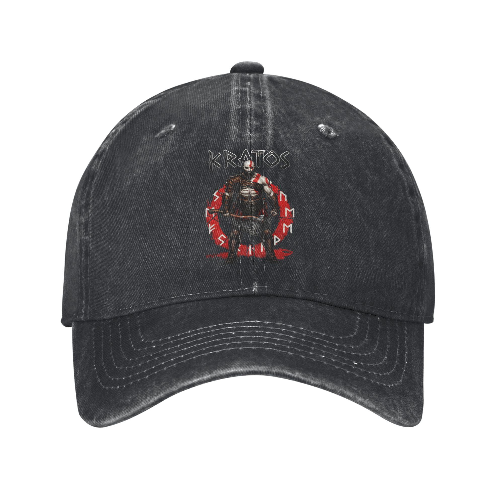 

Vintage Kratos God of War Adventure Game Baseball Cap for Men Women Distressed Washed Snapback Hat Workouts Gift Hats Cap One Size
