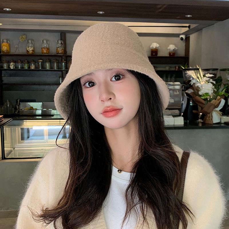 Women's Winter Wool Felt Fisherman Hat – Warm, Ear-Protecting Bucket Style for Large Heads, Slim Face Design