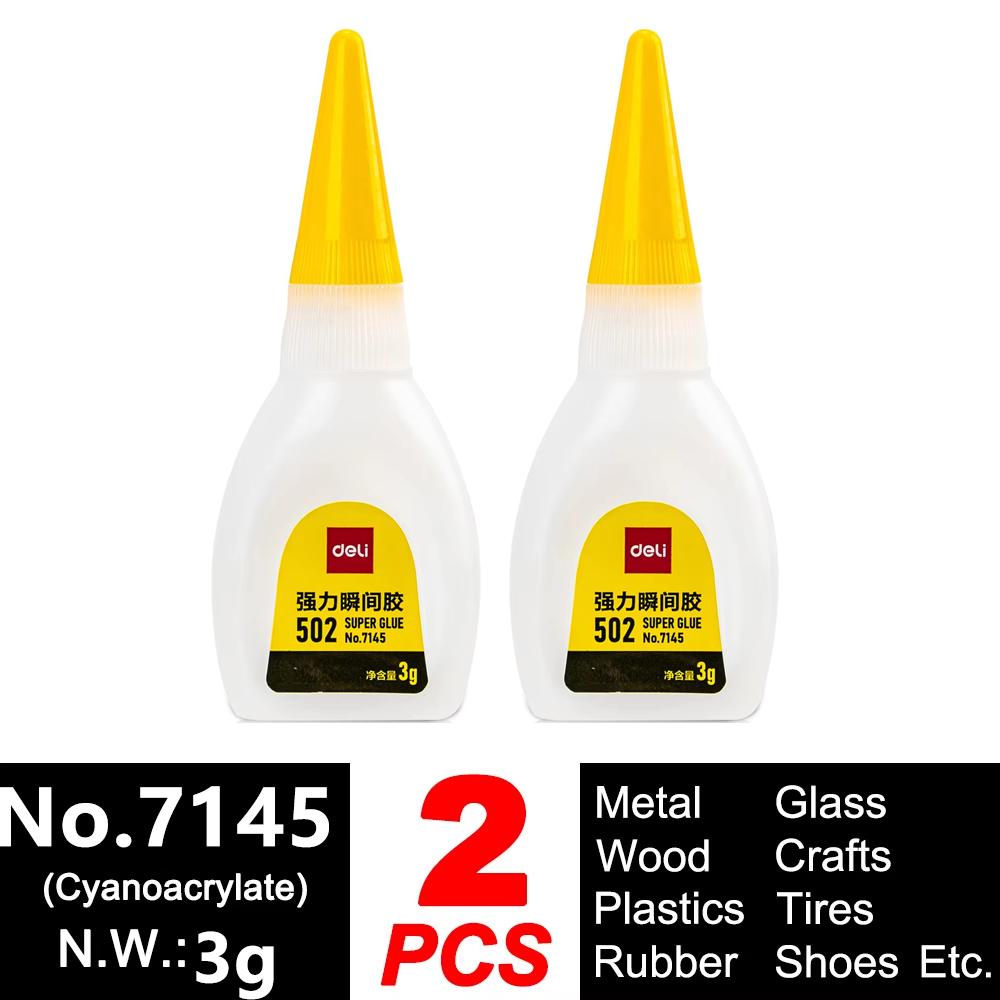 Deli 502 Super Glue Professional Strong Fast Instant Adhesive Cyanoacrylate Hardware Metal Cars Wood Craft Hobby Seconds Bond