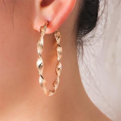 High-end Metal Twist Personalized Fashion Matte Earrings