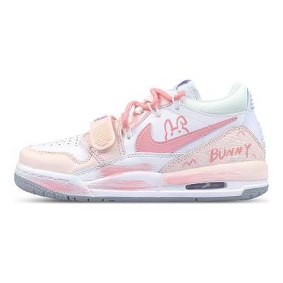 Legacy 312 Slip Resistant Low Top Vintage Basketball Shoes GS White Pink HF0747-151(Team47-312Bunny)