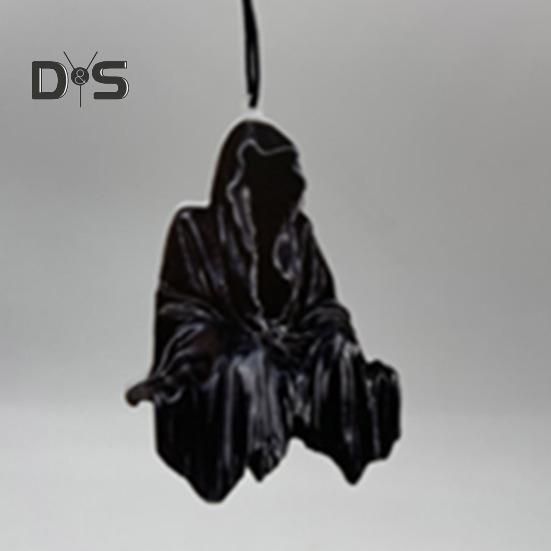 Ozdoba na Halloween Ludzkie Serce Drzewo Korzeń Czarny Kot Peleryna Duch Statua Ręcznie Robiony Akryl Wisiorek do Biurka Ogrodowego Biura