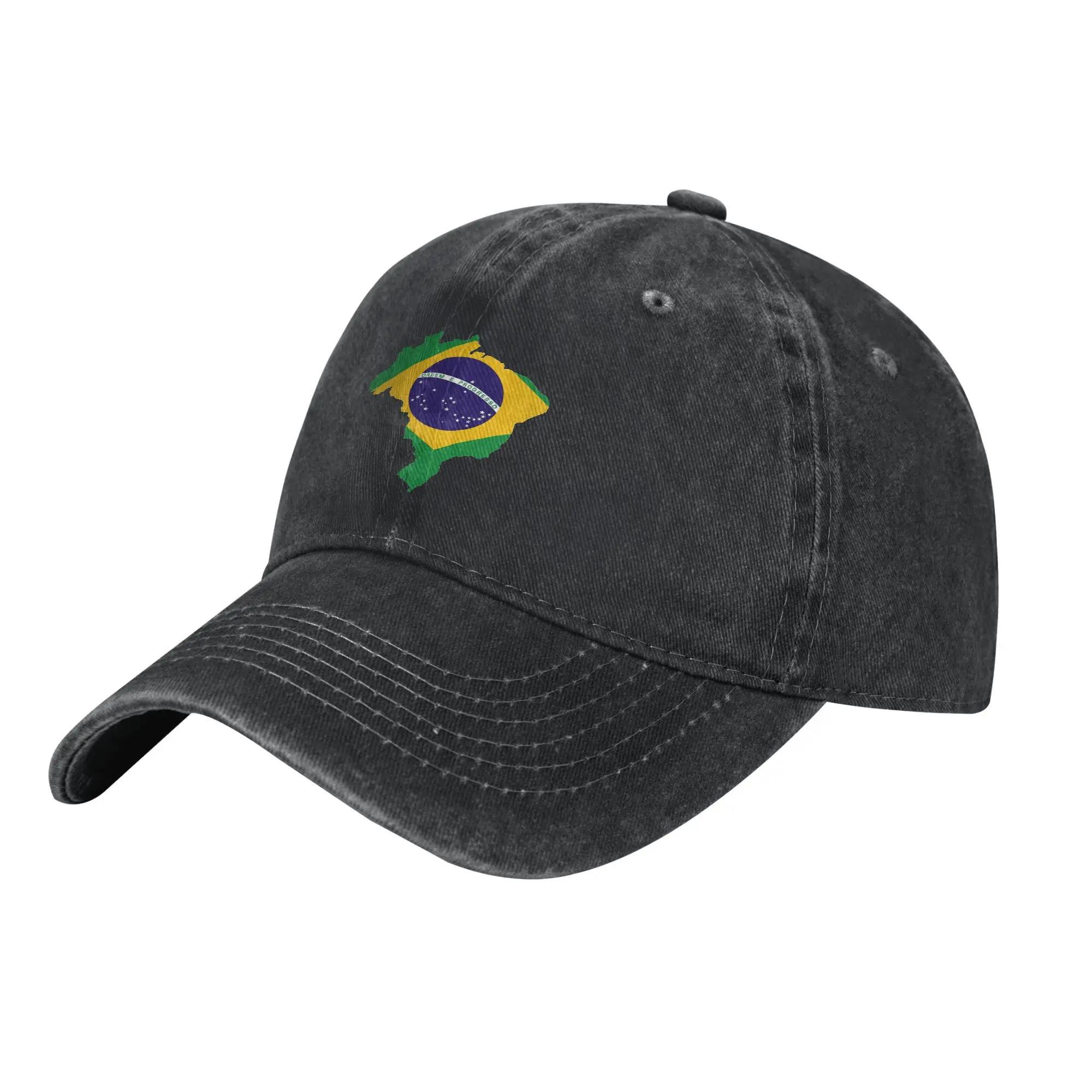 

Brazil Flag Map Vintage Baseball Caps Vintage Distressed Washed Snapback Cap Unisex Style Outdoor Workouts Soft Hats Cap Adjustable