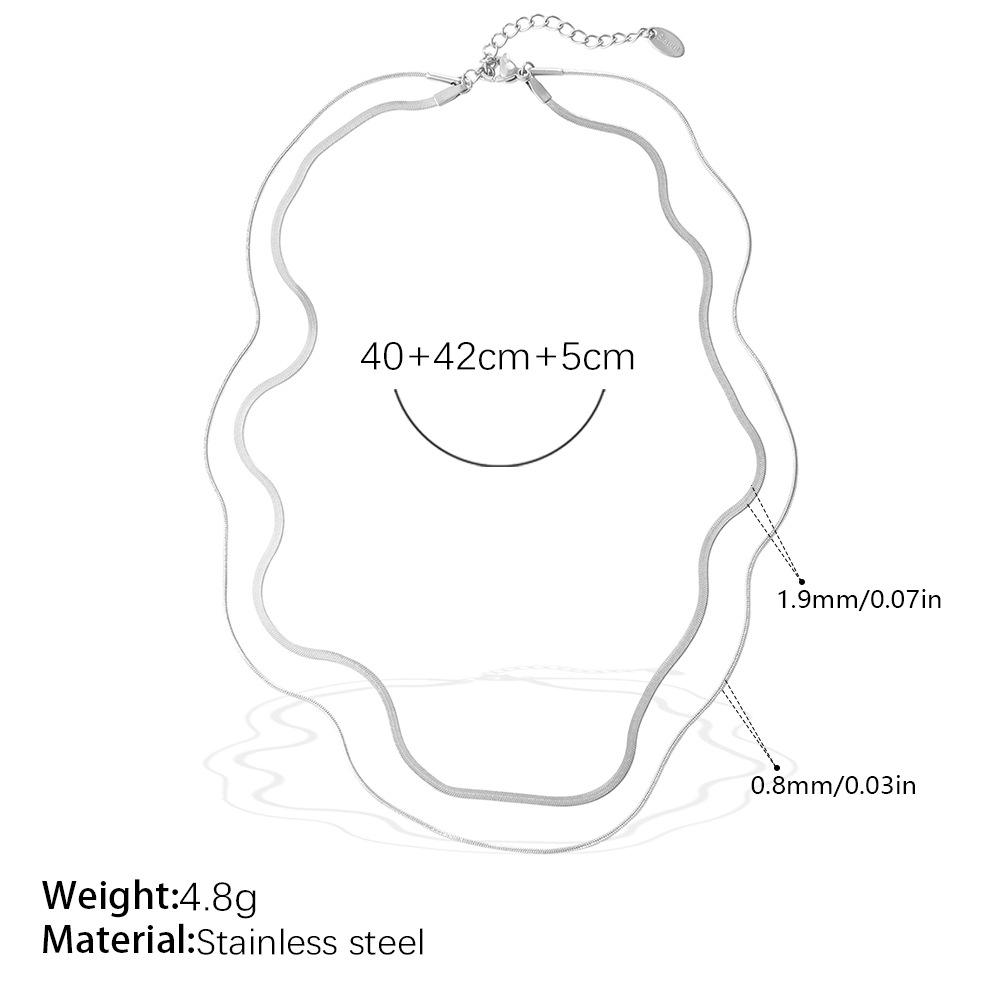 Minimalist Double Layer Blade Chain, Stainless Steel Non-fading Versatile Clavicle Necklace 2