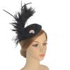 Vintage Bridal Hat With Feather Decor For Wedding And Cosplay