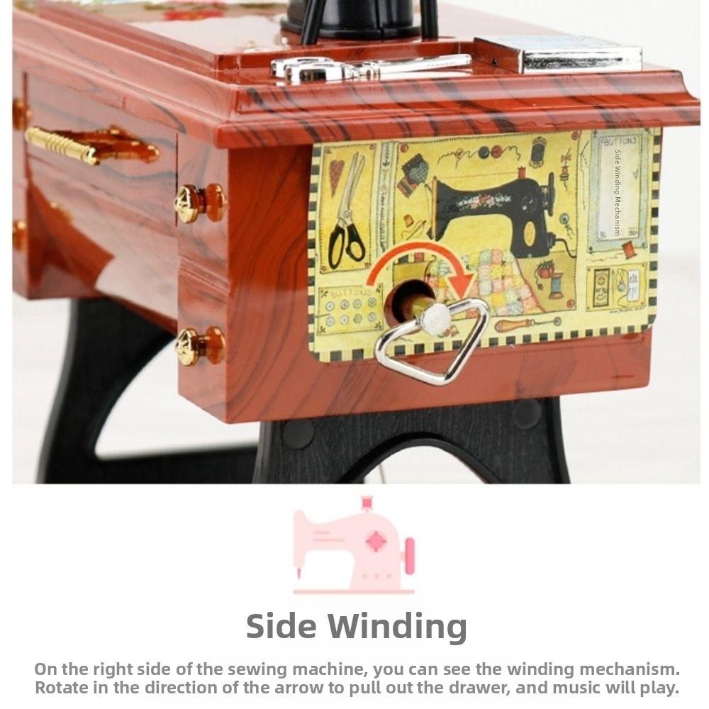 Hand-Crank Dollhouse Sewing Machine Music Box Dollhouses Miniatures  Dollhouse Accessories