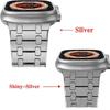 Stainless Steel Band for Apple Watch Ultra 2 49mm 46mm 45 44 42 Luxury Metal Frost Strap Bracelet for IWatch Series10 9 8 7 6 SE