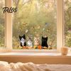 Non-damaging Glass Decal Cat Butterfly Static Sticker, Waterproof Animal Window Decoration Sticker Decal, Removable Pet for Bedroom Balcony
