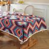 Bohemian Geometric Pattern Tablecloth Cotton Linen Rectangular Dining Table Cover Tea Table Runner