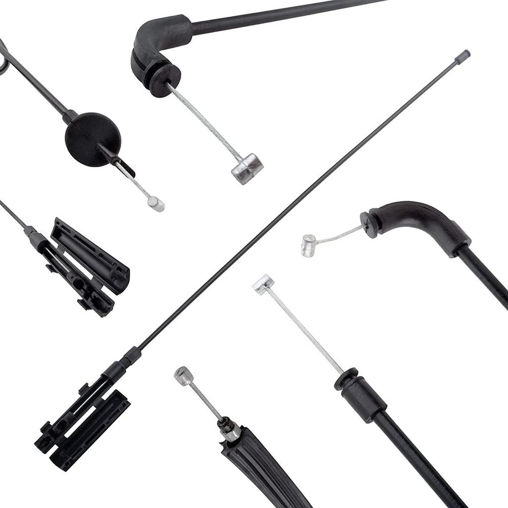 3Pcs Front Center Rear 3pcs Hood Release Cable Kit Fit For BMW 740i 2001, 745i 02-05, 750i 750Li 06-08, 760i 04-06, 760Li 03-08, Alpina B7 07-08