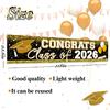 Large Congrats Grad Banner Gold Class of 2026 Banner Backdrop Graduation 2026 Yard Sign for Graduation Party Supplies Graduation Decorations 2026