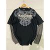 BeatStreet American New Retro Trend Printed Long Sleeve 90s Street Hip-Hop Harajuku T-shirt Men Fashion Gothic Casual Pure Cotton Loose Top