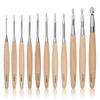 High-Quality Solid Wood Crochet Hook Set with Wooden Handles for Yarn and Sweater Knitting.