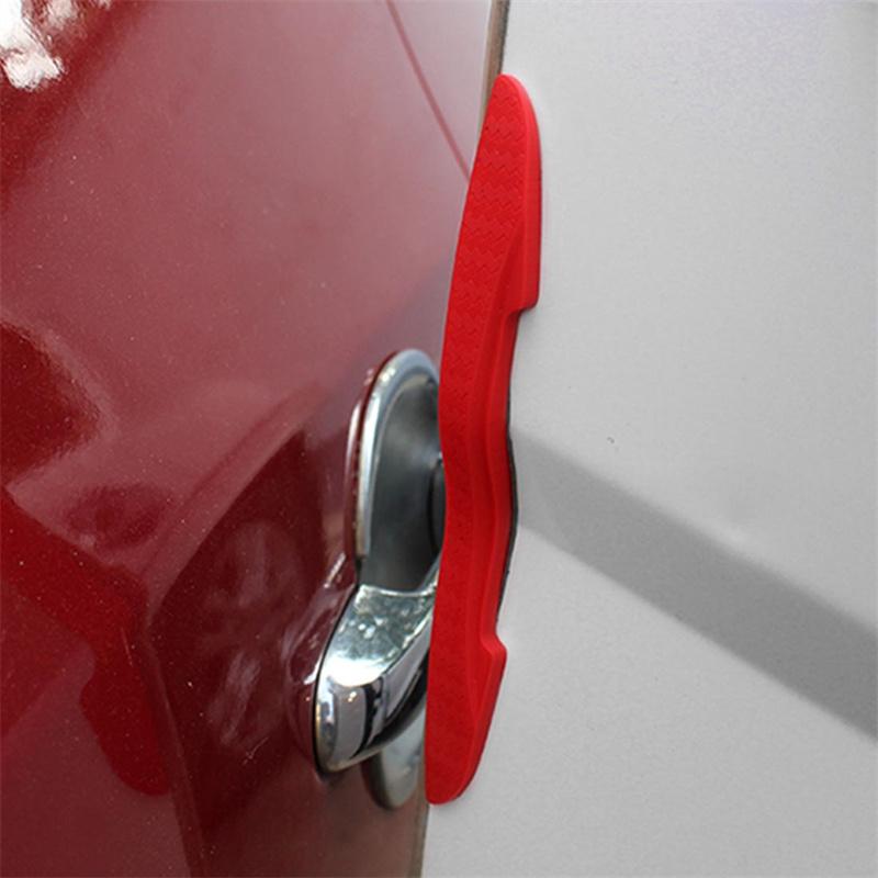 4PCS New Car Side Door Edge Protector Protective Strip Scrape Guard Bumper Guards Handle Cover 3D Sticker car styling emblem