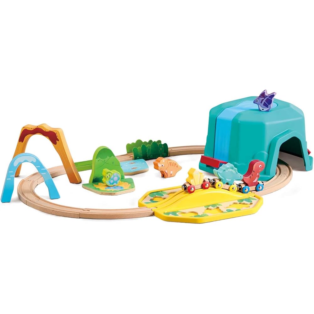 

Hape Dinosaur Storage Railway Set Wooden Toy for Ages 1.5 and Up