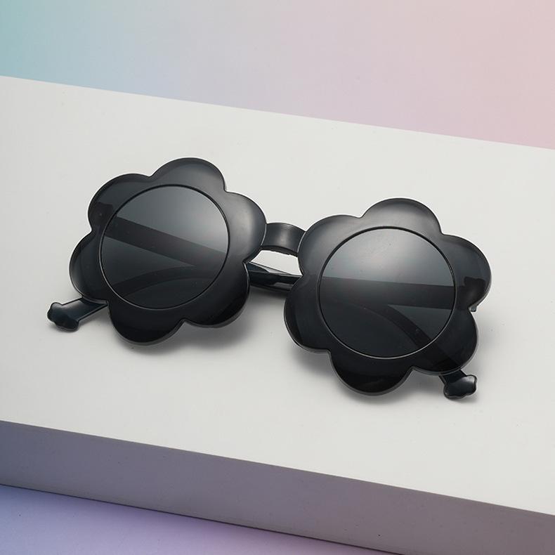 New one-piece color children's sunglasses round frame children's glasses sun protection baby sunflower sunglasses