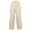 Pantaloni larghi casual da donna, a vita alta, con bottoni, dritti, lunghi, palazzo