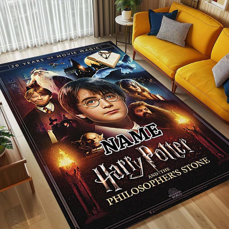 Custom Name Owl Letter Living Room Non-Slip Area Rug Soft Carpet for Bedroom Kids Playroom Sofa Office Home Decor Doormat