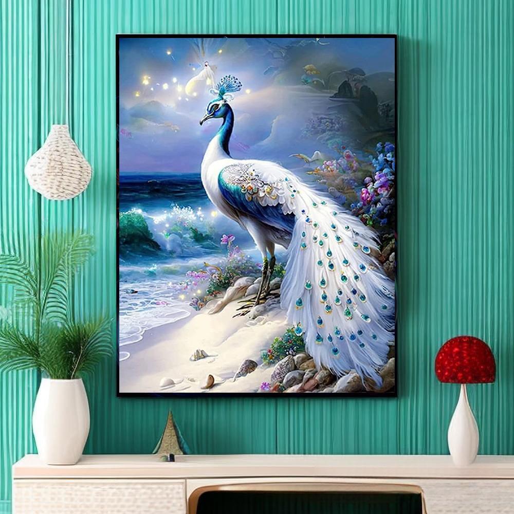 Peacock Diamond Painting Round Diamond Full Diamond Square Diamond Living Room Bedroom Decorative Painting