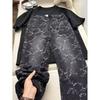 Fashion Men's Statement Streetwear Jeans, Vintage Wash Wide-leg Pants with Half-elastic Waist, Versatile Pants for Everyday & Laid-back Style