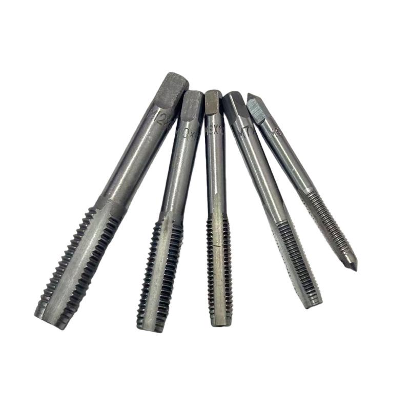 6-Piece Hand Tap Threading Tool Set with T-Handle Wrench, M6-M12 High Hardness Straight Flute