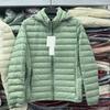Women Autumn Winter Thin Portable Storage Outwear 90% White Duck Down Jacket with Removable Hood