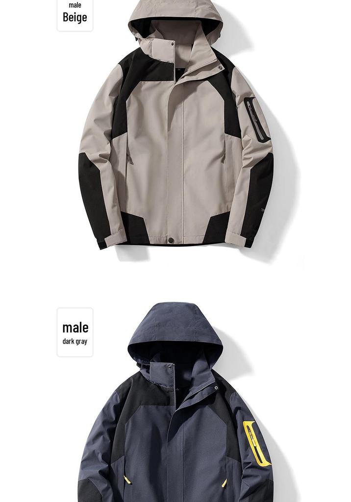 Wasserdichte Kapuzen-Wanderjacke für Damen und Herren für Herbst/Winter
