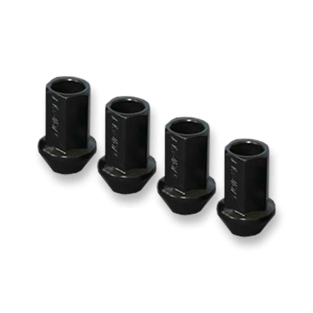 Juran Racing Nut PRO (PRO) Through-Type Black 17HEX M12 X P1.50 Total Length 35mm 4-Pack 357632