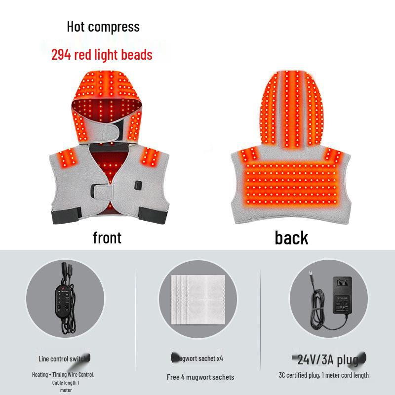Red Light Therapy Warm Shawl: Shoulder, Neck & Back Massager for Cervical Spondylosis & Shoulder Periarthritis One Size