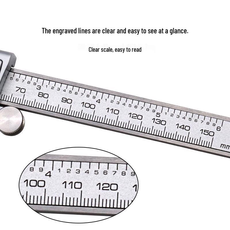 Stainless Steel Digital Vernier Caliper with 0-150mm Range and Electronic Display