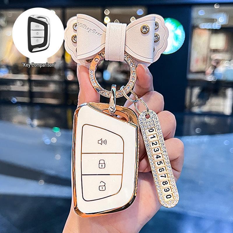 Compatible Car Key Cover for JAC Jiayue A5, X4, X7, iC5, iEVS4/7S, T8 Refine, S4, S7, M6 with Buckle