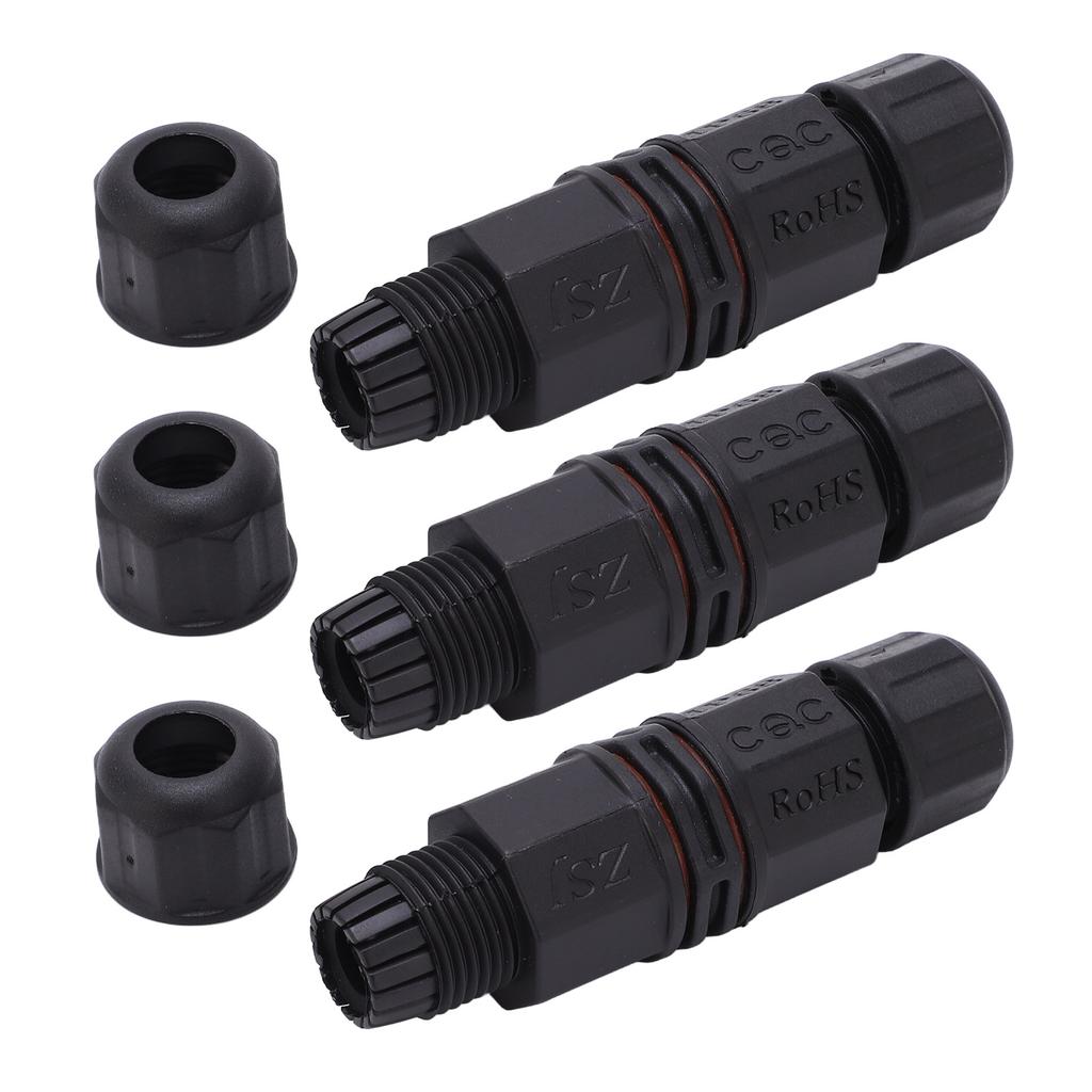 3Pcs Waterproof Cable Connector 4 Pin Straight Through IP68 Waterproof Connector for Fountains LED Outdoor Light