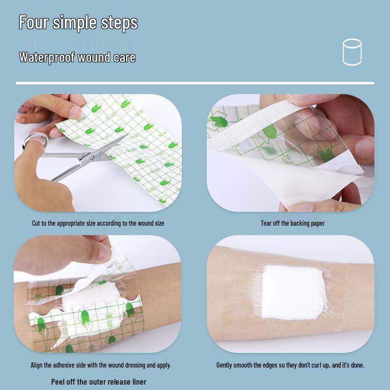 Anqisheng Waterproof Breathable Medical Adhesive Tape - PU Film Wound Dressing Pain Relief Patch for Bathing