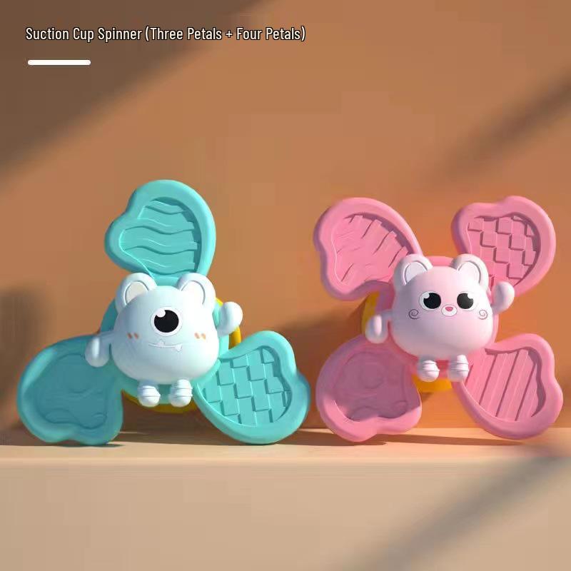 TikTok Trendy Baby Teething Suction Toy: Spinning Rattle for Dining Tables