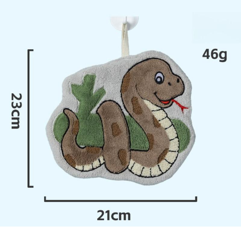 

Полотенце для рук «Год змеи» можно повесить вместе с полотенцем для рук с рисунком из кораллового флиса, утолщенное, впитывающее, не линяет, не выцветает 23*22cm зелёный