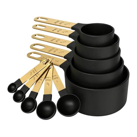 10Pcs Measuring Cups And Spoons Set, Stainless Steel Measuring Cups for Dry Liquid Ingredients, Nesting Baking Tools, Kitchen Gadgets