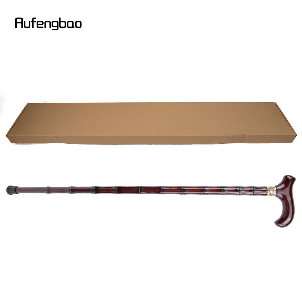 Brown Wooden Single Joint Fashion Walking Stick Decorative Cospaly Cane Halloween Mace Crutch  Wand Crosier 92cm